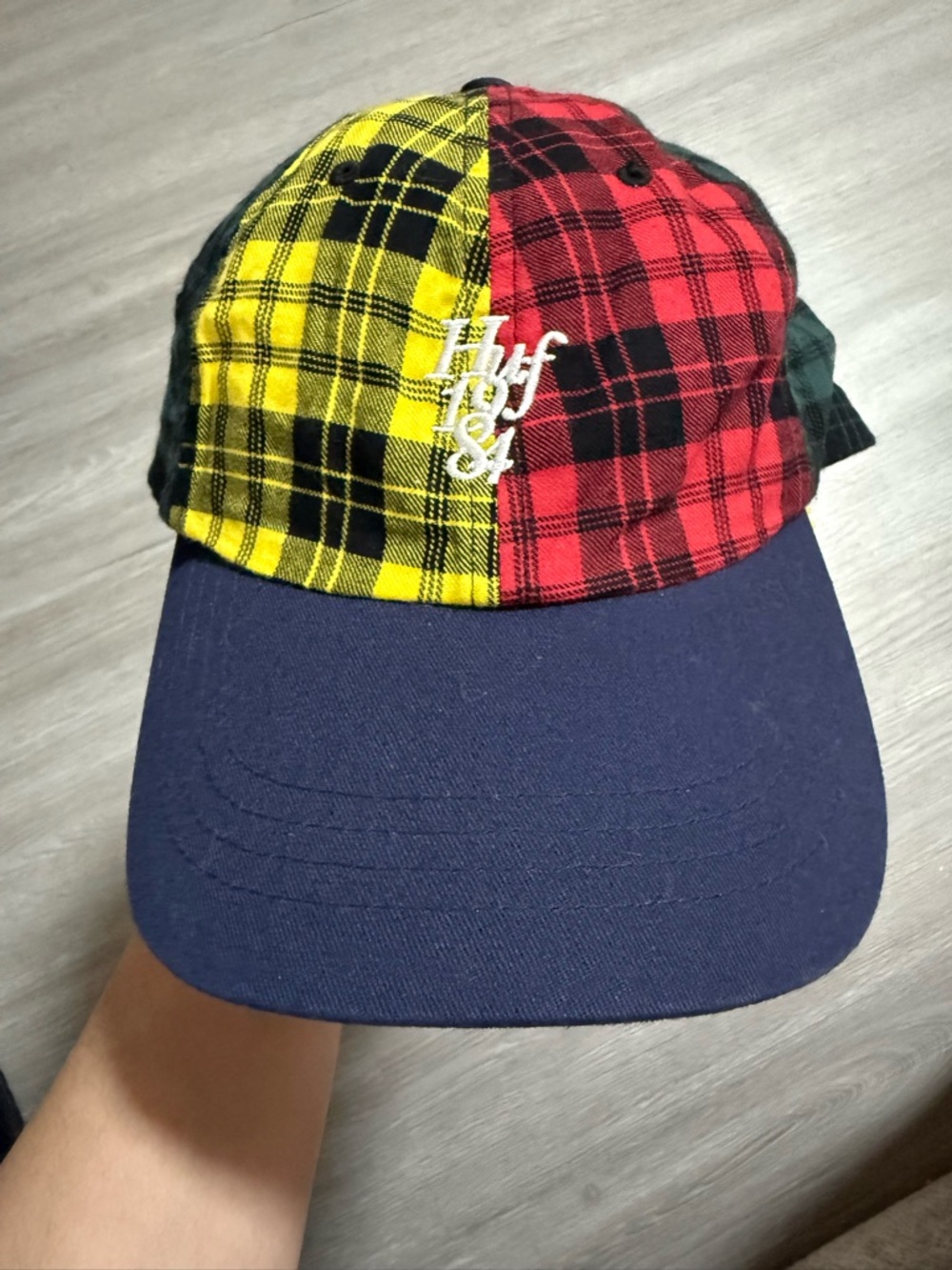HUF Plaid Panel Cap - Yellow, Red, Green, & Black